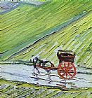 Rain Canvas Paintings - A Road in Auvers after the Rain detail
